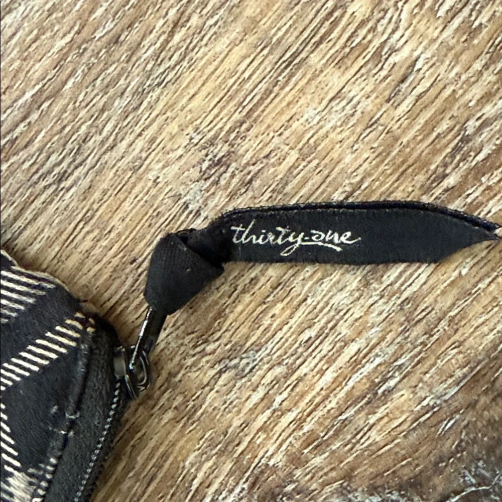 Thirty one-Plaid Black and White Pouch